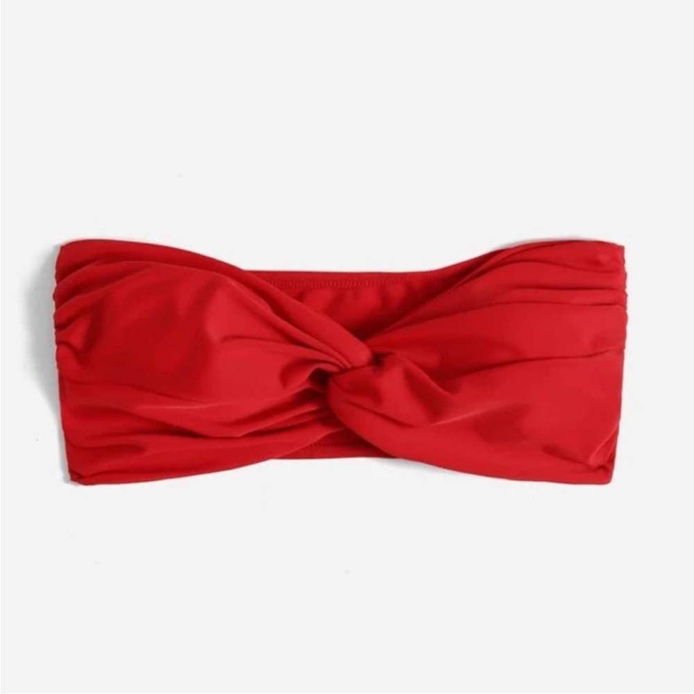 ❤️ SHEIN | Red Twist Bandeau Swim Top